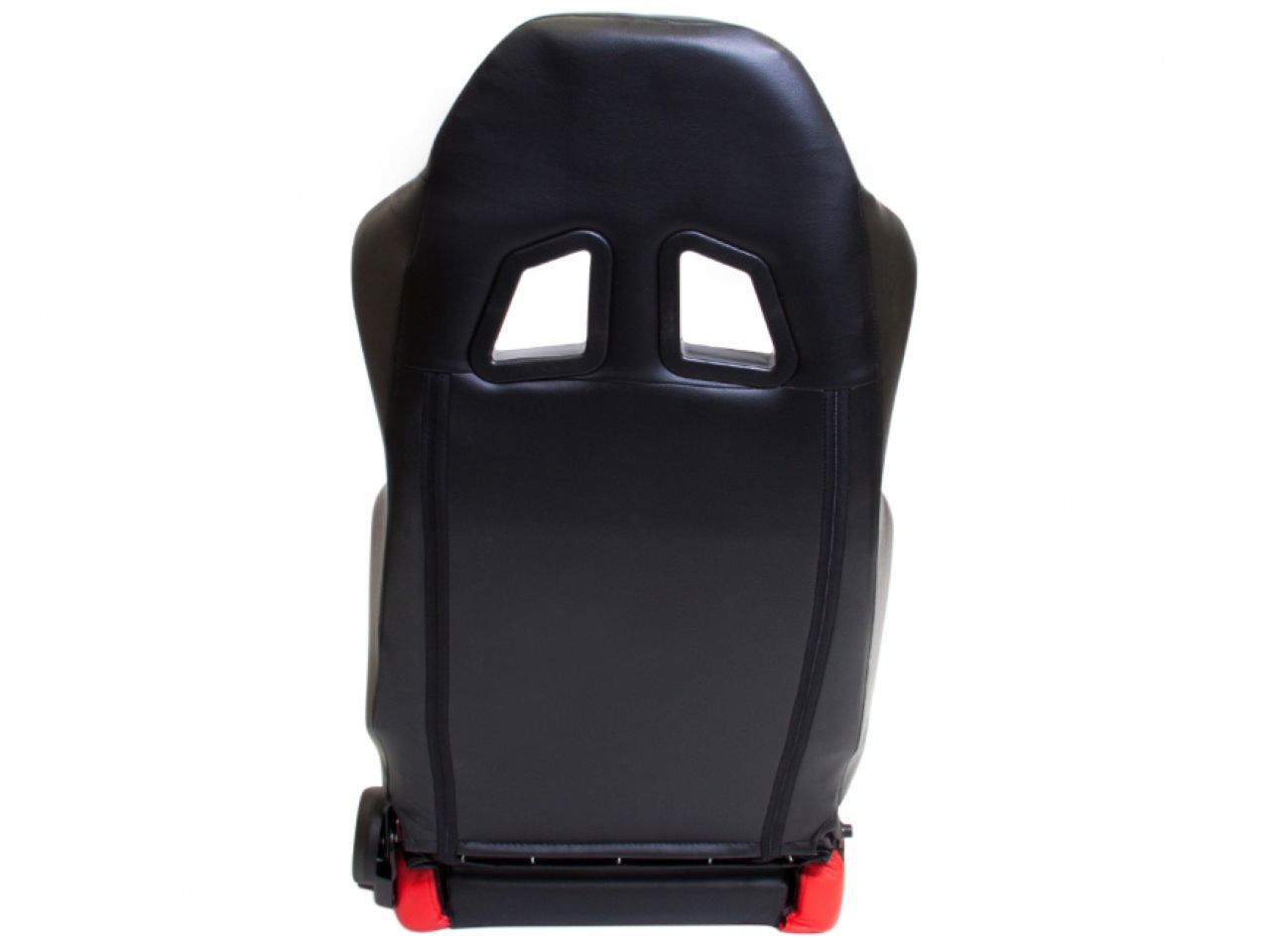 NRG  PVC Sport Seat Black w/ Red Stitch and Side Contrast w/ Logo