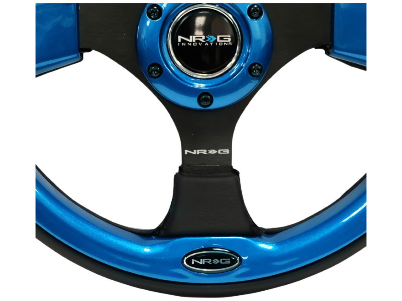 NRG Reinforced Steering Wheel- 320mm Sport Steering Wheel w/ Blue Trim