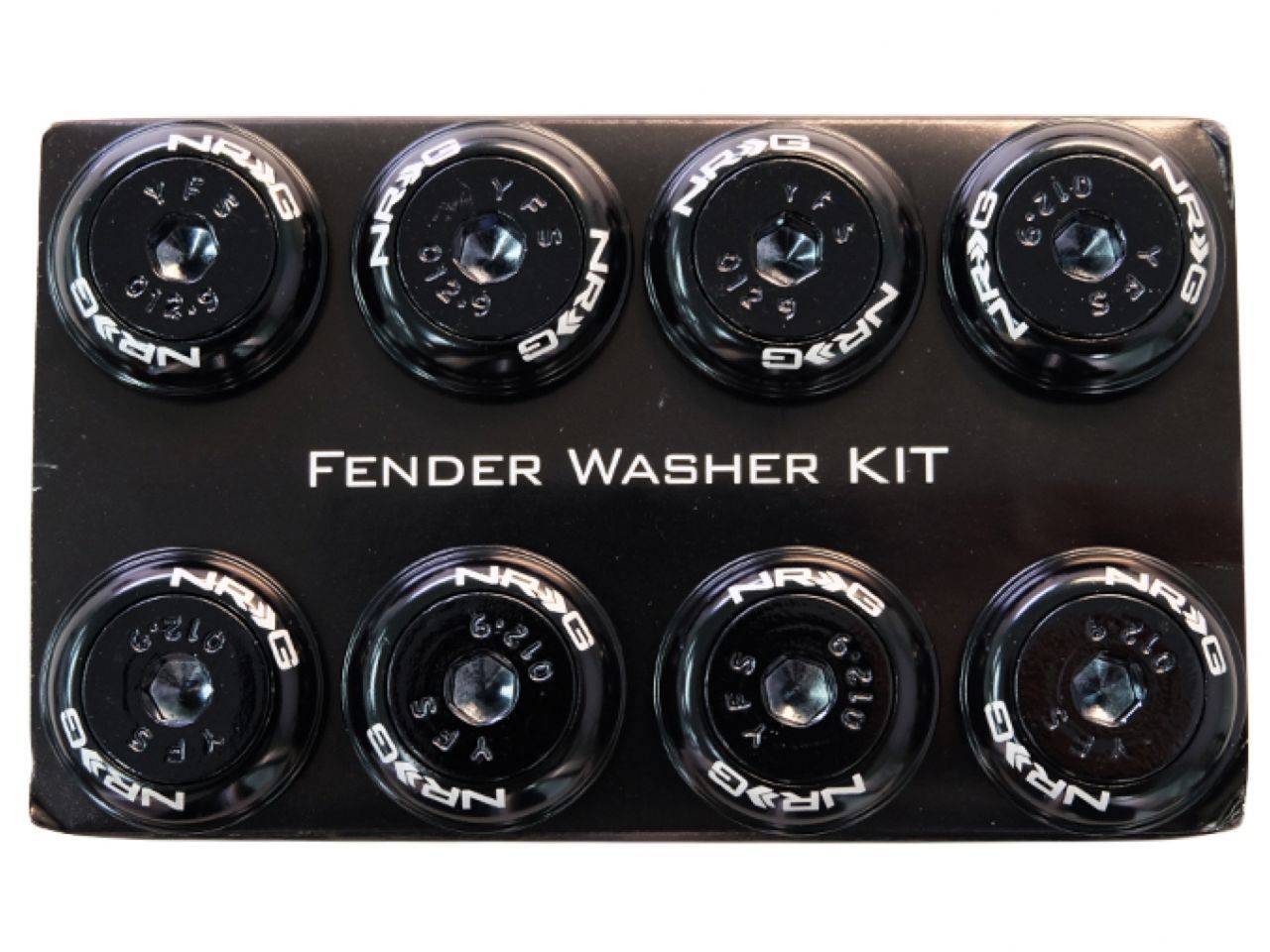 NRG Fender Washer Kit, Set of 8, Black w/ Color Matched Bolts, Rivets