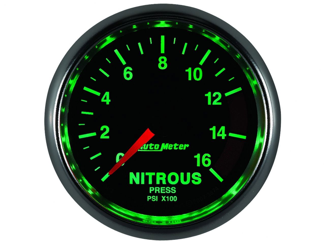 Autometer Gauge, Nitrous Pressure, 2 1/16", 1600psi, Digital Stepper Motor, Gs