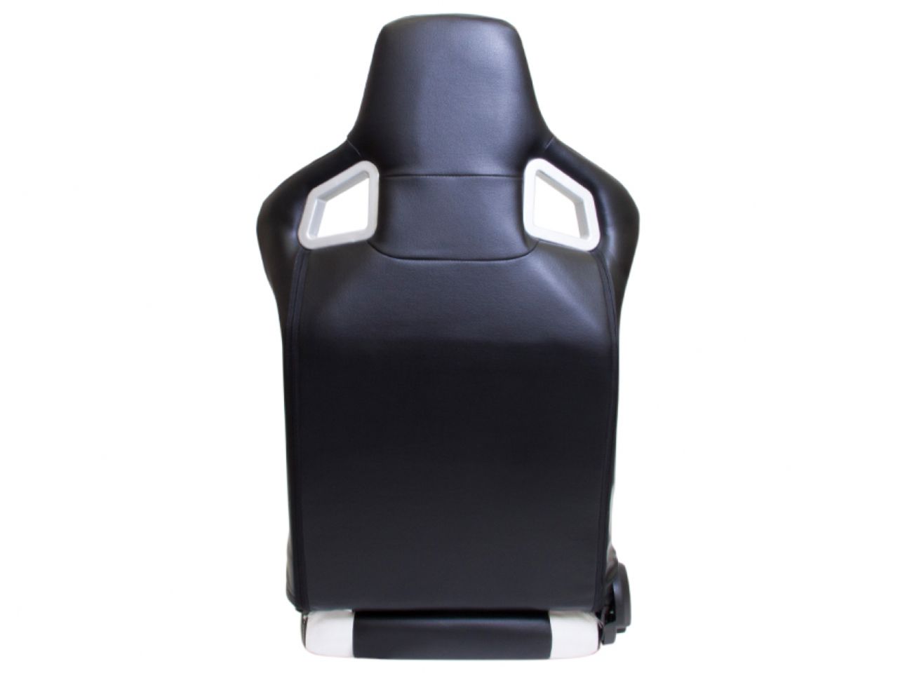 NRG Pvc Sport Seat Black W/ White Stitch W/ Logo