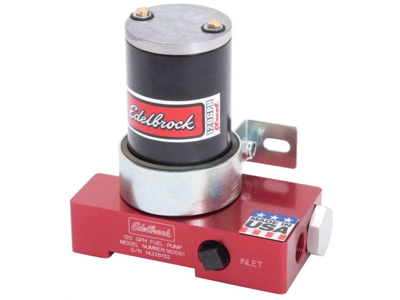 Edelbrock Quiet-flo In-line Red Electric Fuel Pump - 120 Gph