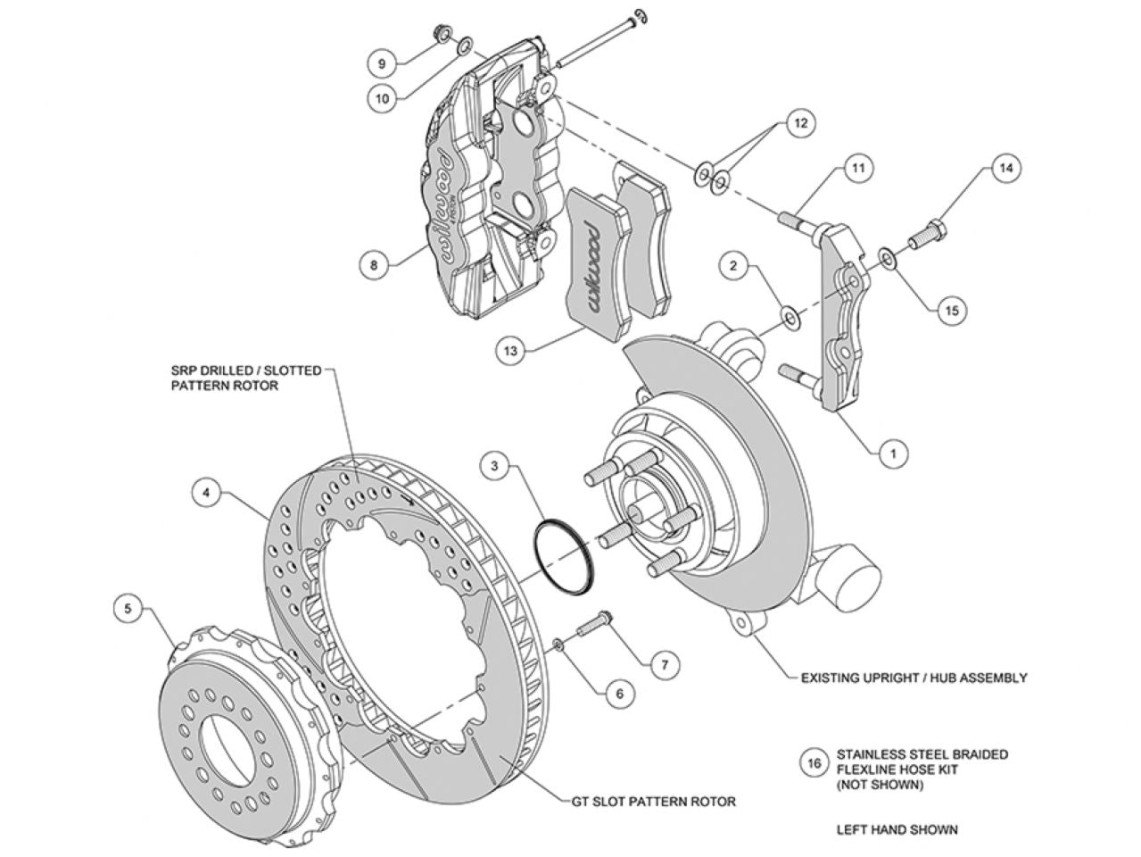 Wilwood AERO4 Rear Kit, 14.25", 2014-Up Challenger w/Lines