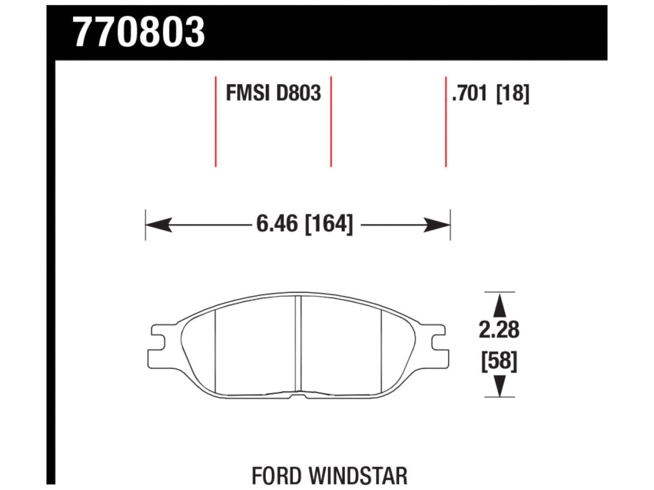 Hawk Brake Pads 770803 Item Image