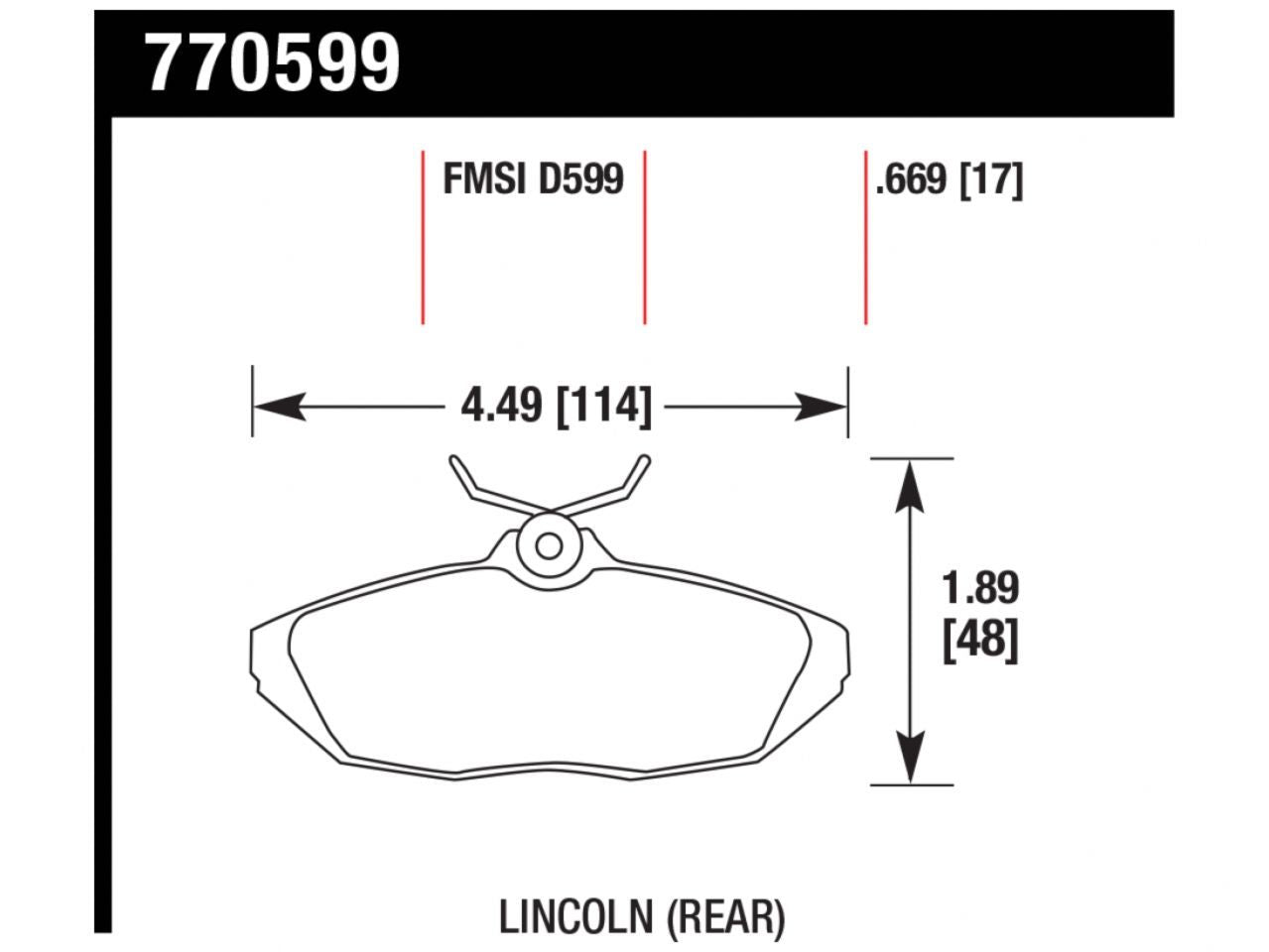 Hawk Brake Pads 770599 Item Image