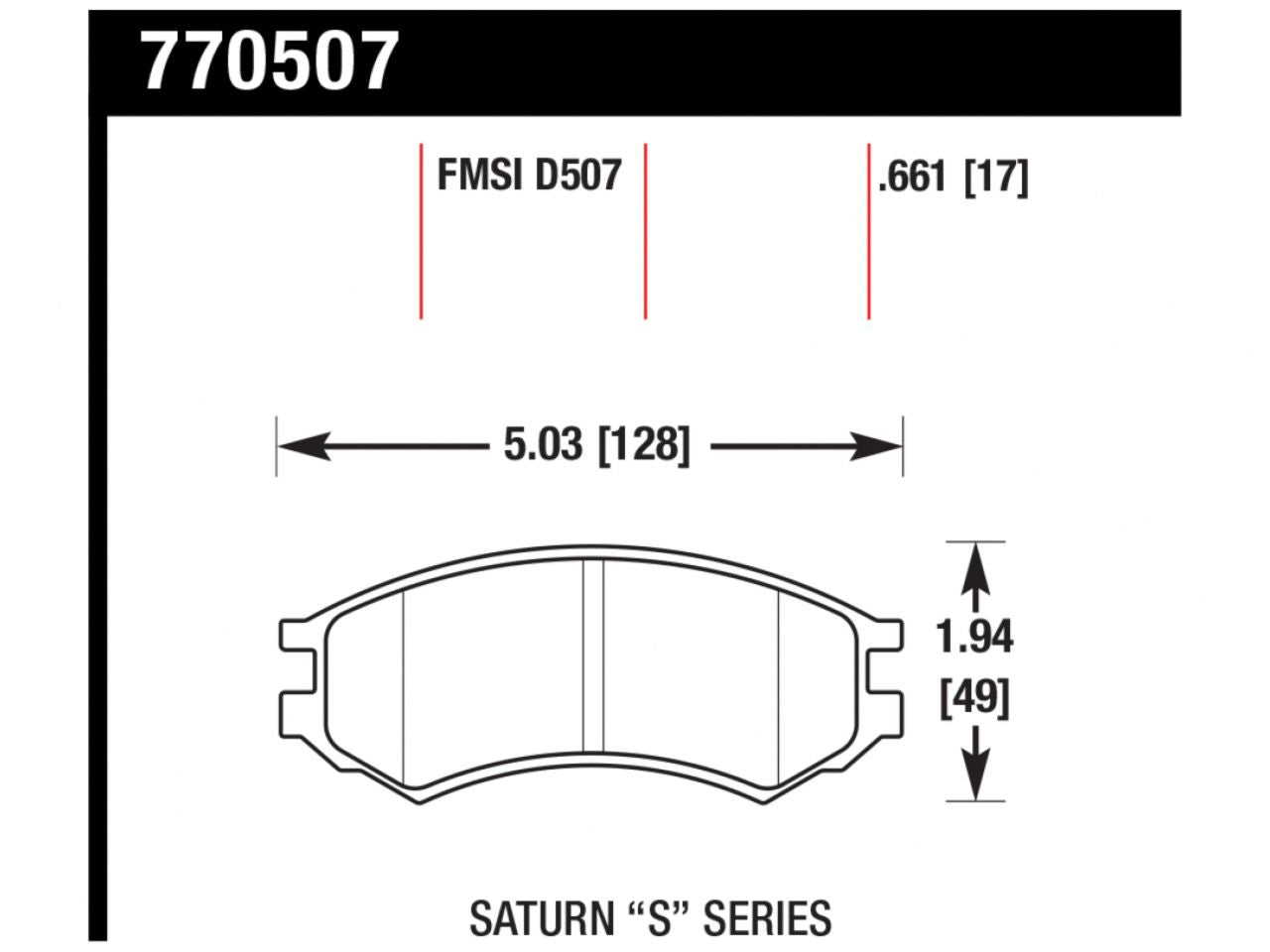 Hawk Brake Pads 770507 Item Image