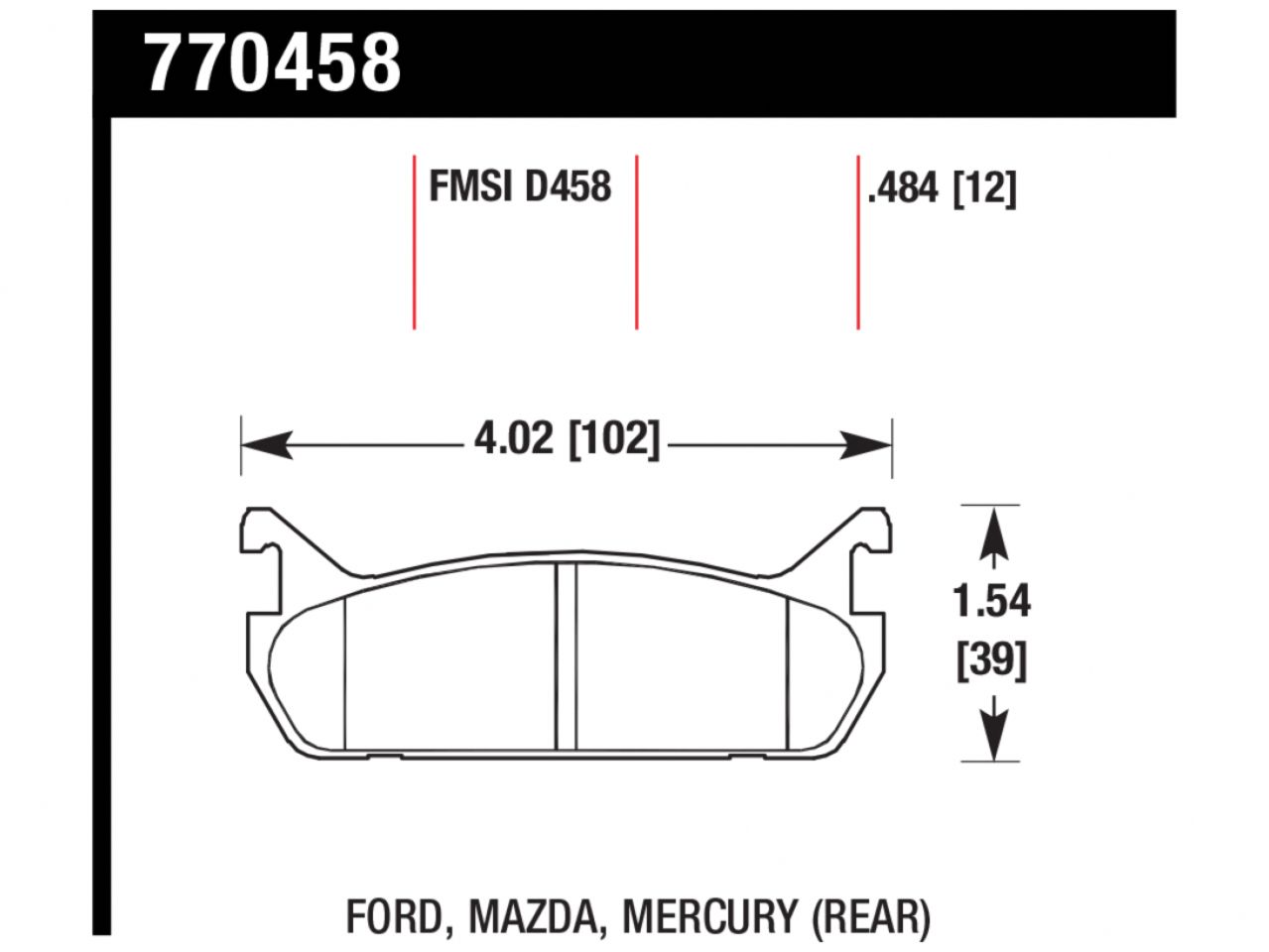 Hawk Brake Pads 770458 Item Image