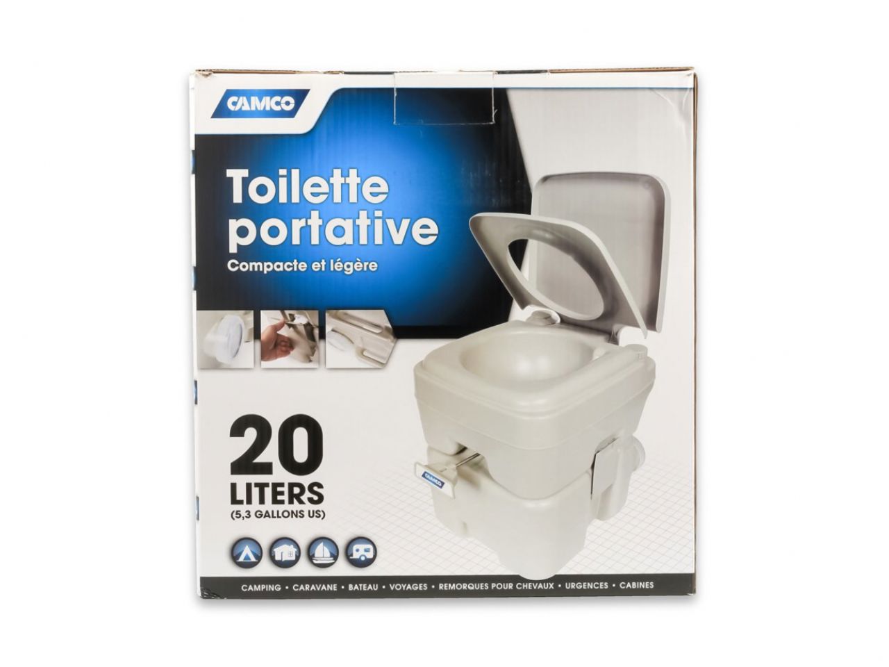 Camco Portable Toilet - 5.3 Gal Bilingual