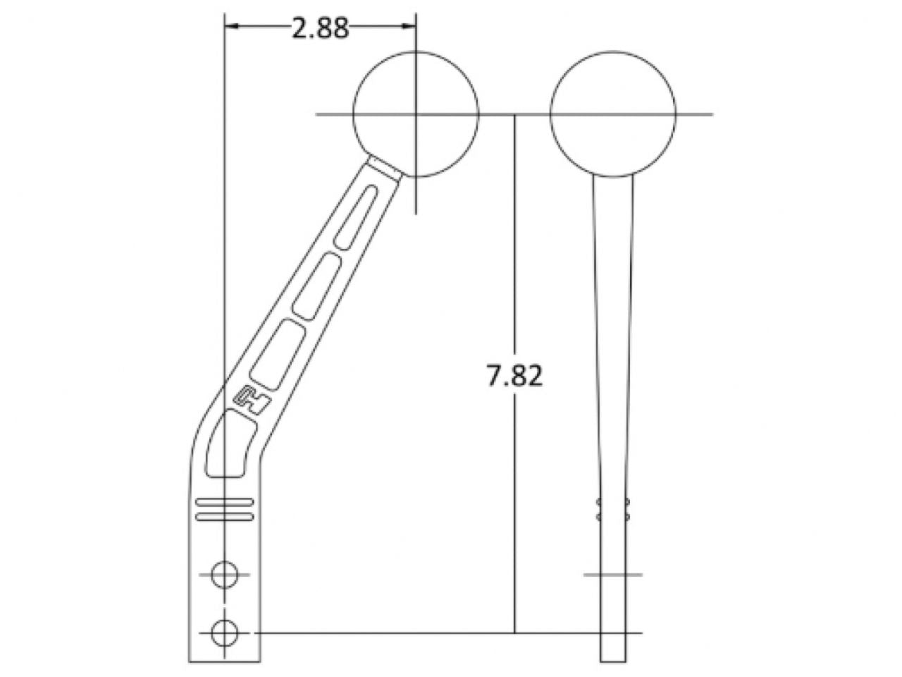 Hurst Shifters Shifter Stick, 8.00 Inch Lay Back, Black Aluminum