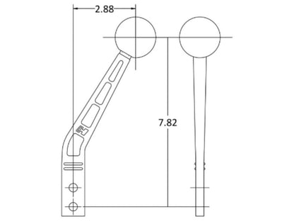 Hurst Shifters Shifter Stick, 8.00 Inch Lay Back, Black Aluminum