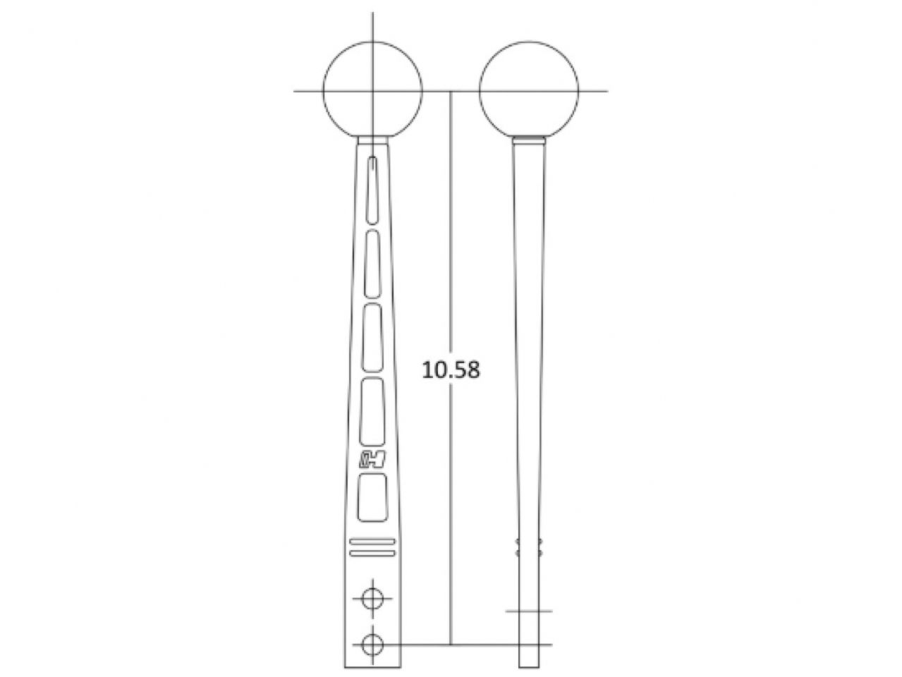 Hurst Shifters Shifter Stick,10.00 Inch Straight,Black Aluminum