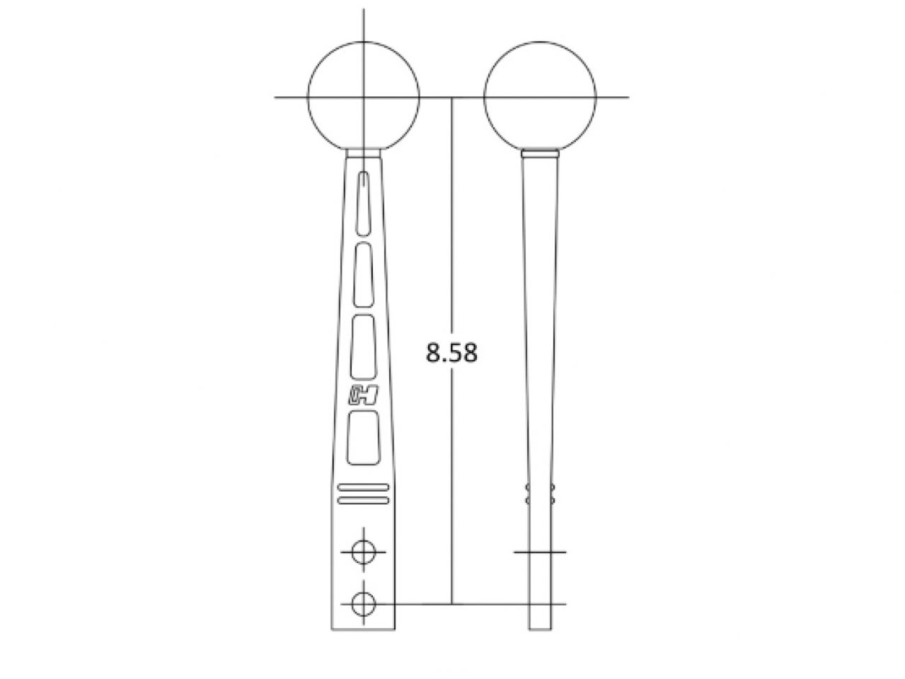 Hurst Shifters Shifter Stick,8.00 Inch Straight,Black Aluminum