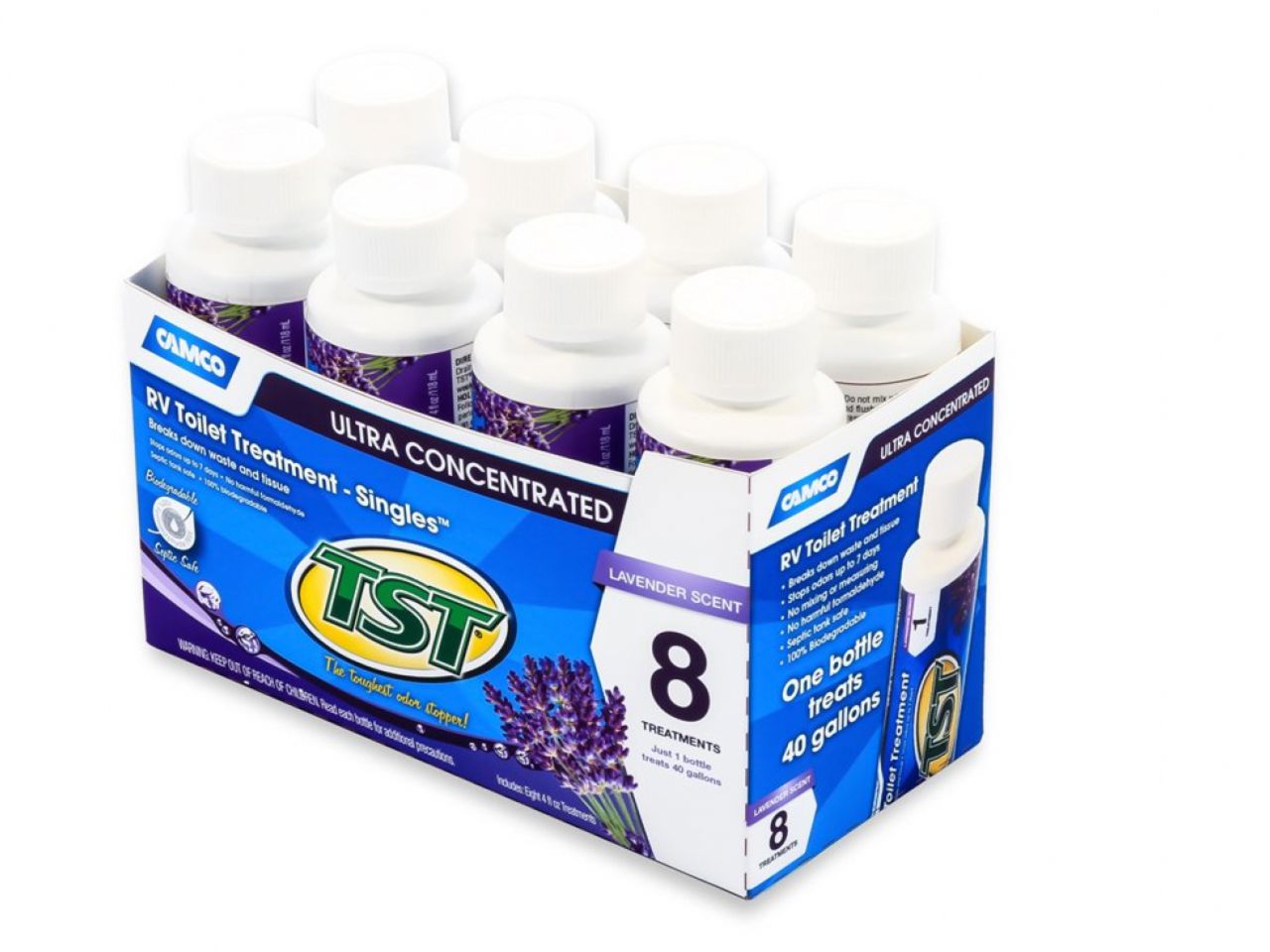 Camco TST Lavender Singles - 8-4 Oz Bottles