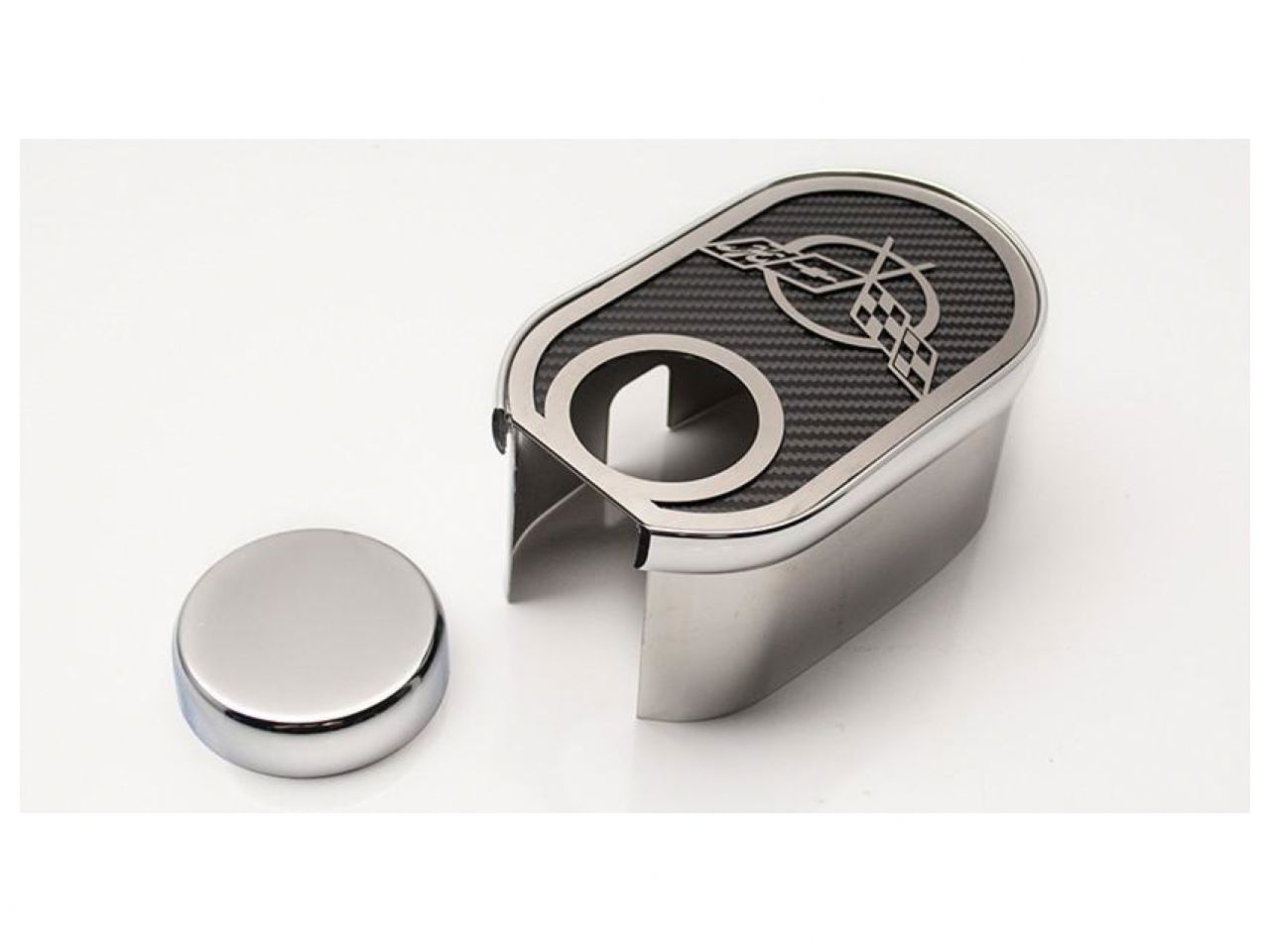 American Car Craft (ACC) 1997-2004 C5 Corvette-Master Cylinder Cover,Carbon Fiber Crossed Flags