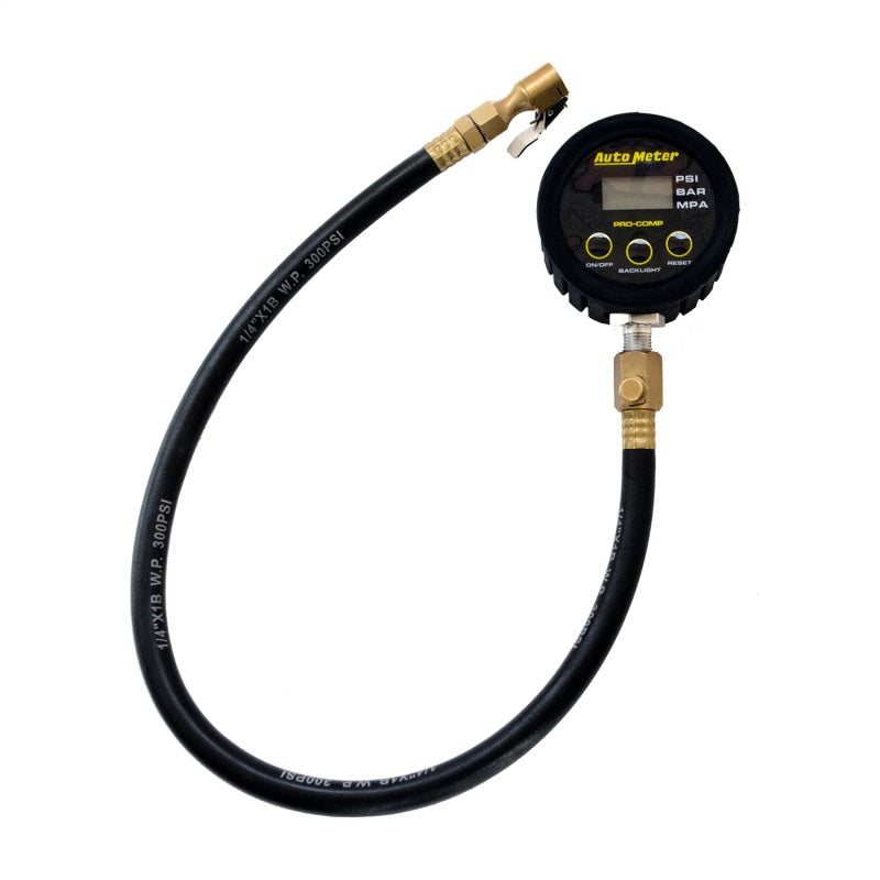 Autometer 0-50PSI Race Digital Tire Pressure Gauge w/ 25in Hose 2163