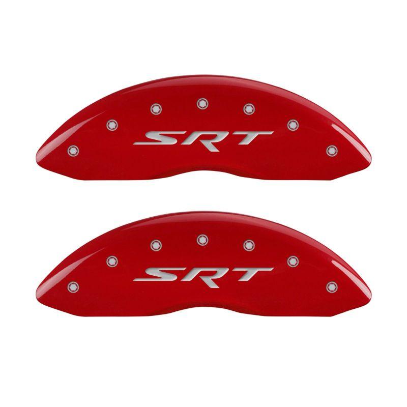 MGP 4 Caliper Covers Engraved Front & Rear SRT Red finish silver ch 12088SSRTRD Main Image