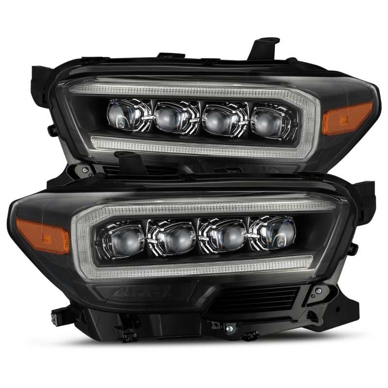 AlphaRex 16-20 Toyota Tacoma NOVA LED Projector Headlights Plank Style Black w/Activation Light 880707 Main Image