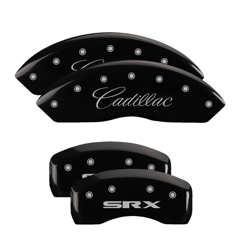 MGP 4 Caliper Covers Engraved Front & Rear GMC Black finish silver ch 34011SGMCBK Main Image