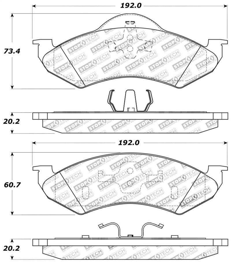 StopTech Sport Brake Pads With Shims