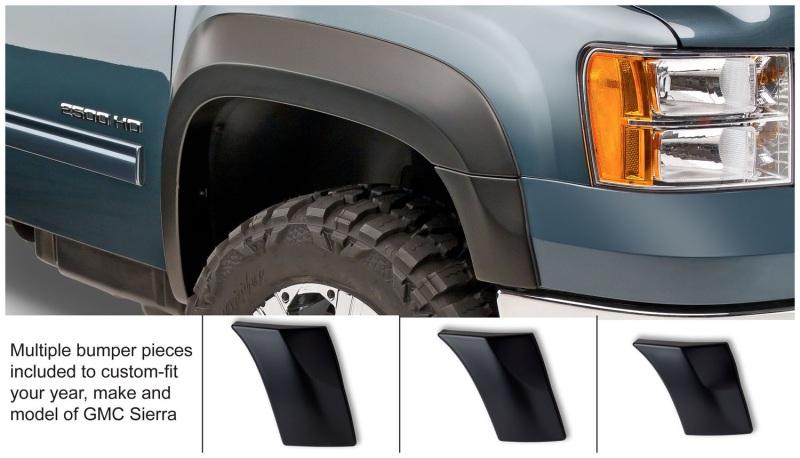 Bushwacker 07-14 GMC Sierra 2500 HD Extend-A-Fender Style Flares 2pc - Black 40107-02 Main Image