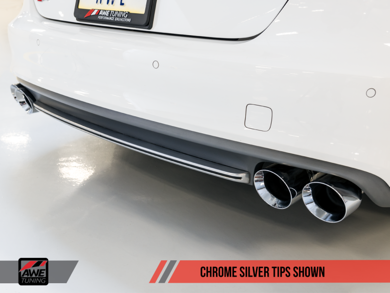 AWE Tuning Audi C7 / C7.5 S6 4.0T Track Edition Exhaust - Chrome Silver Tips 3020-42042 Main Image