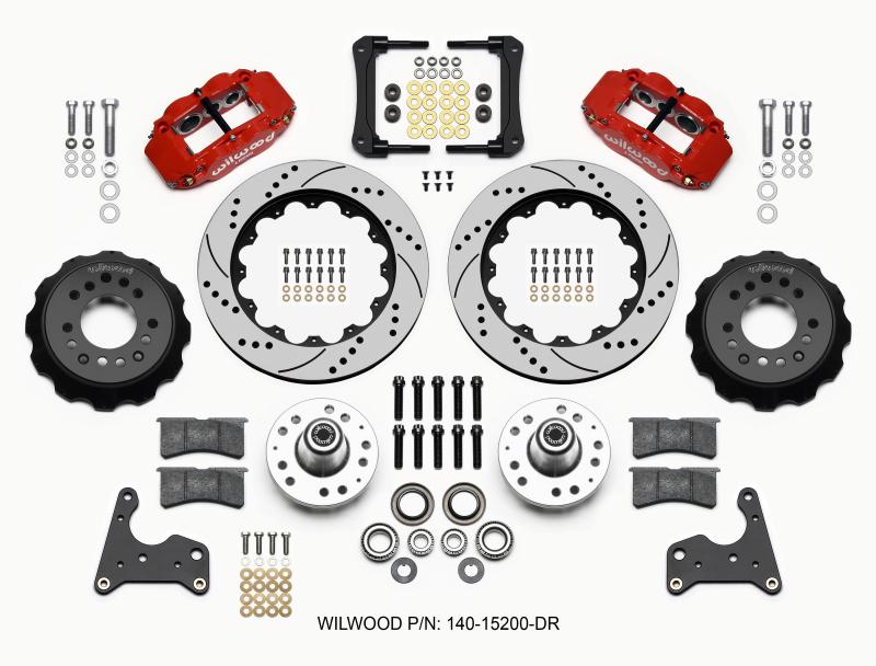 Wilwood Narrow Superlite 6R Front Hub Kit 14.00in Drill Red 65-72 CDP C Body -Drum 140-15200-DR Main Image