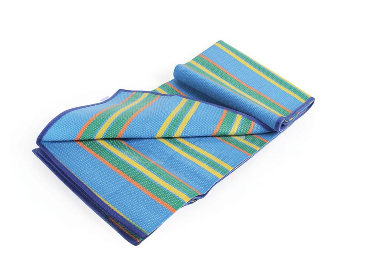 Camco Handy Mat w / Strap - Blue / Green Stripes, 60"x78" Bilingual