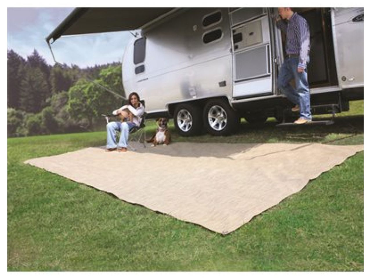 Camco Awning & Leisure Mat - 7' x 15' Brown W / Canvas Bag