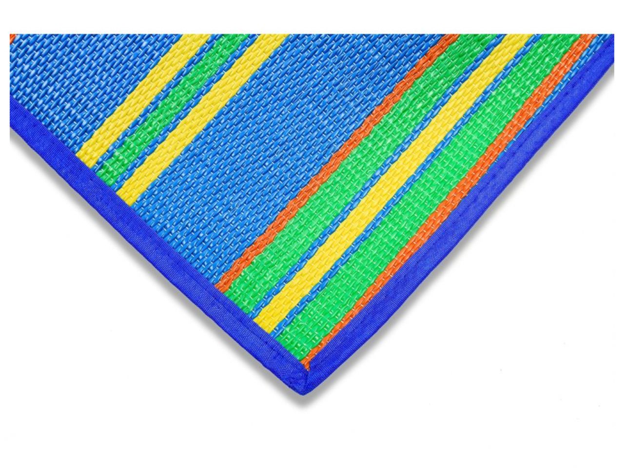 Camco Handy Mat w / Strap - Blue / Green Stripes, 72"x108" Bilingual