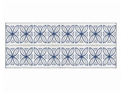 Camco Outdoor Mat 8' x 20' - Botanical, Blue / White Bilingual
