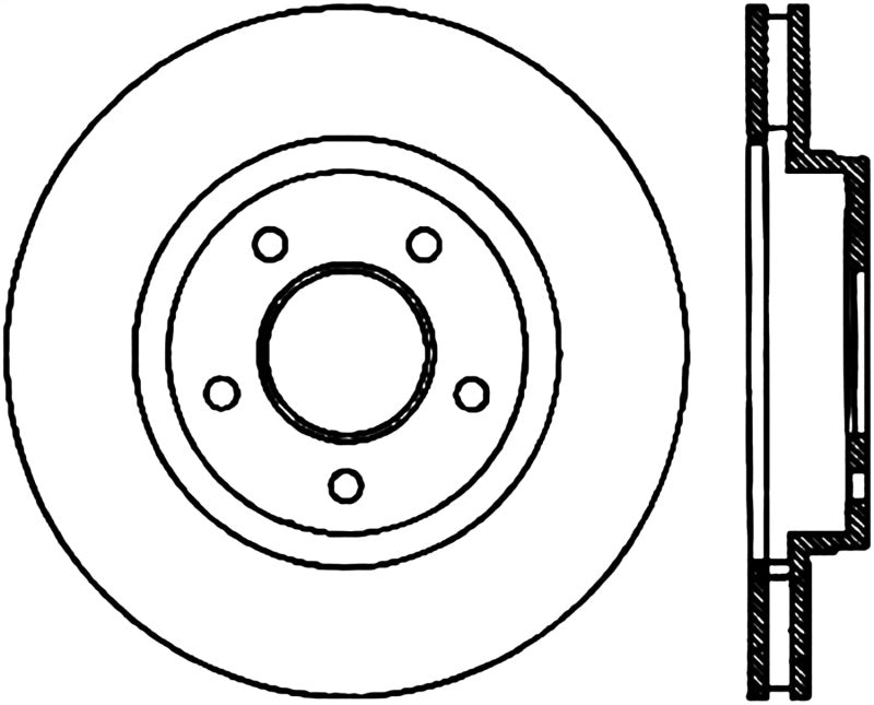 StopTech Sport Slotted Brake Rotor; Rear Left