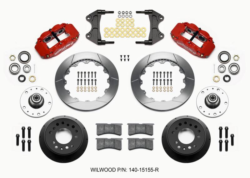 Wilwood Narrow Superlite 6R Front Hub Kit 12.88in Red WWE ProSpindle (5x4.75in 5x5.00in Hub) 140-15155-R Main Image