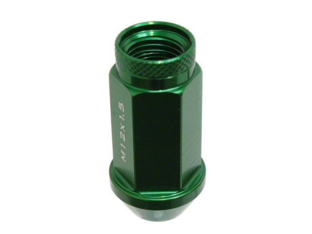 NRG 700 Series Extended Racing Lug Nuts M12x1.50mm Green 4 Nut Pack