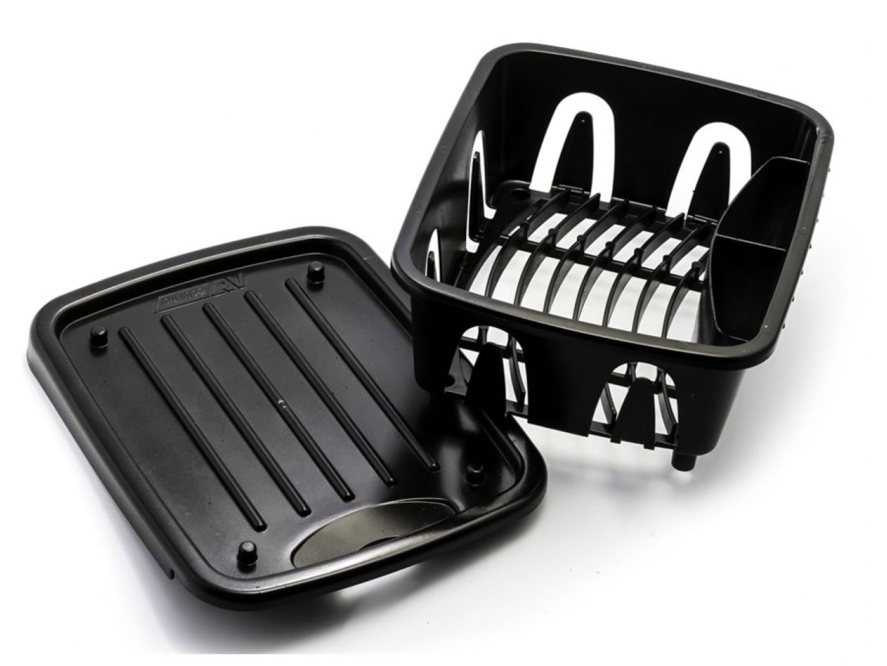 Camco Mini Dish Drainer & Tray - Black Bilingual