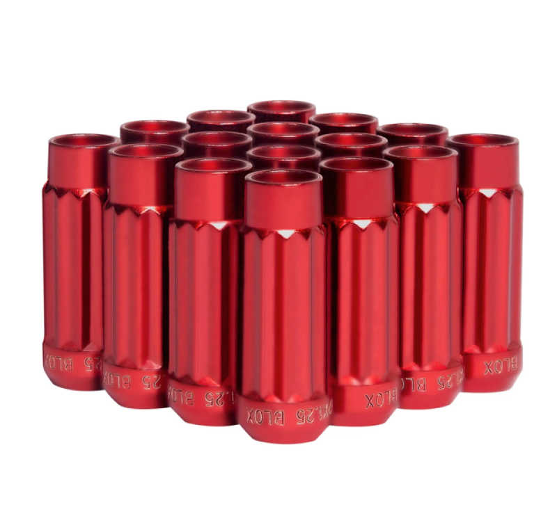 BLOX Racing 12-Sided P17 Tuner Lug Nuts 12x1.5 - Red Steel - Set of 16 BXAC-00141-RD