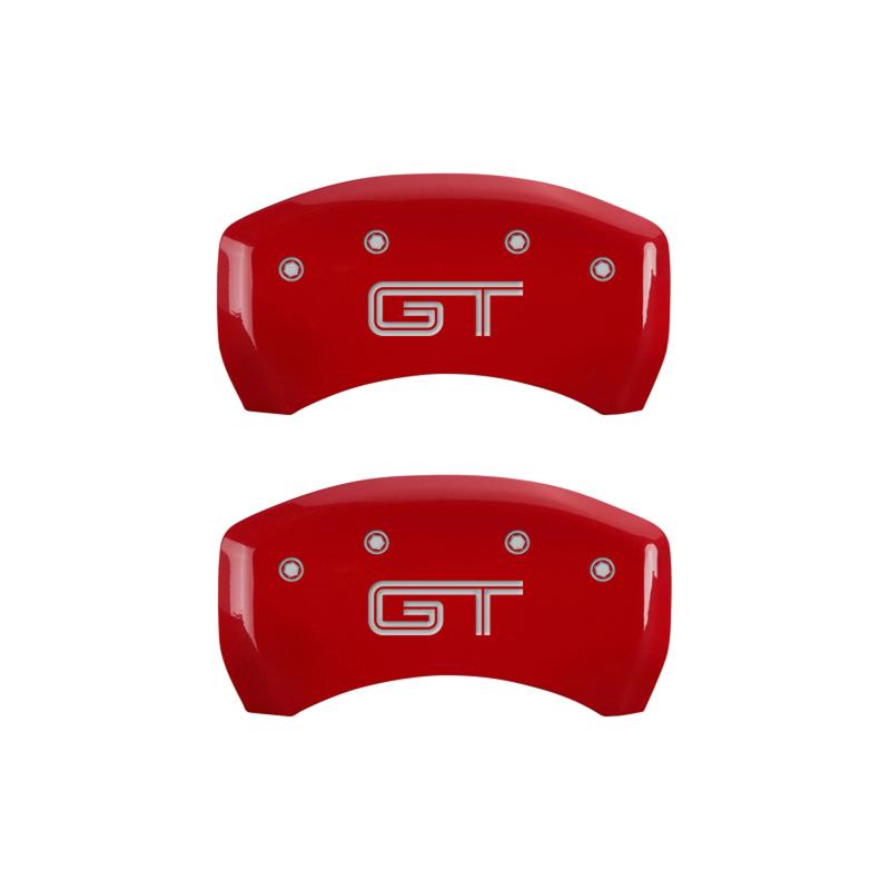 MGP Rear set 2 Caliper Covers Engraved Rear 2015/Bar & Pony Red finish silver ch 10010RMB2RD Main Image