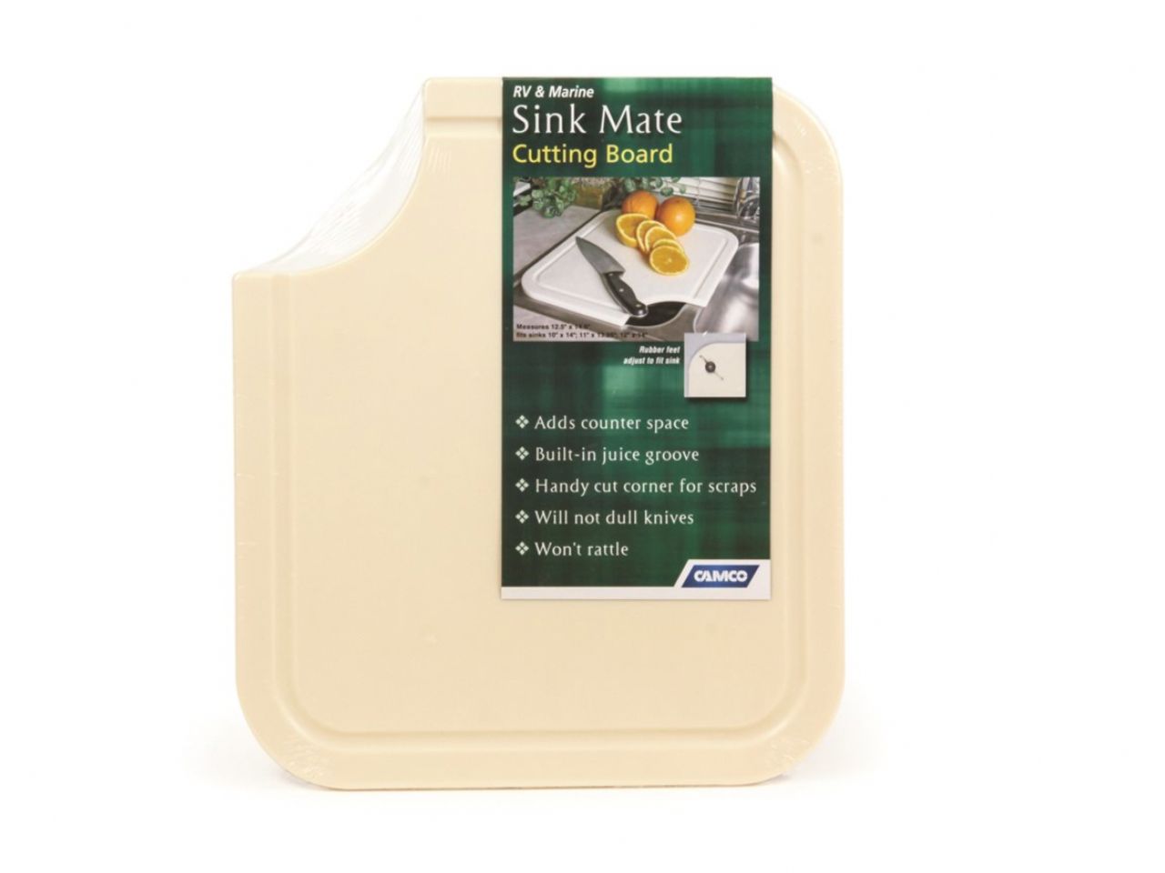 Camco Sink Mate Cutting Board - Almond 12-1 / 2" x 14-1 / 2"