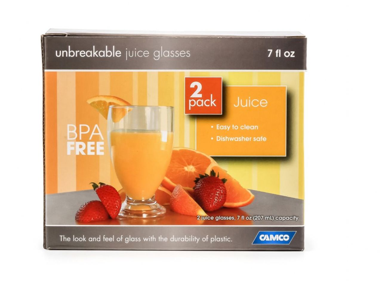 Camco Juice Glass - 7oz, 2pack, Acrylic, BPA Free