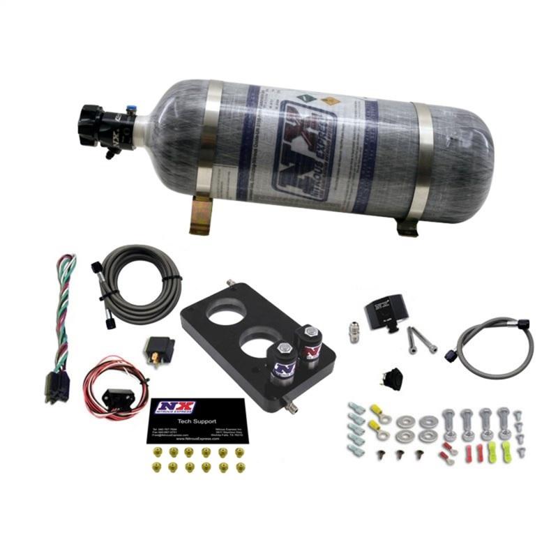 Nitrous Express 05-10 Ford Mustang 4.6L 3 Valve Nitrous Plate Kit (50-150HP) w/12lb Bottle 20947-12 Main Image