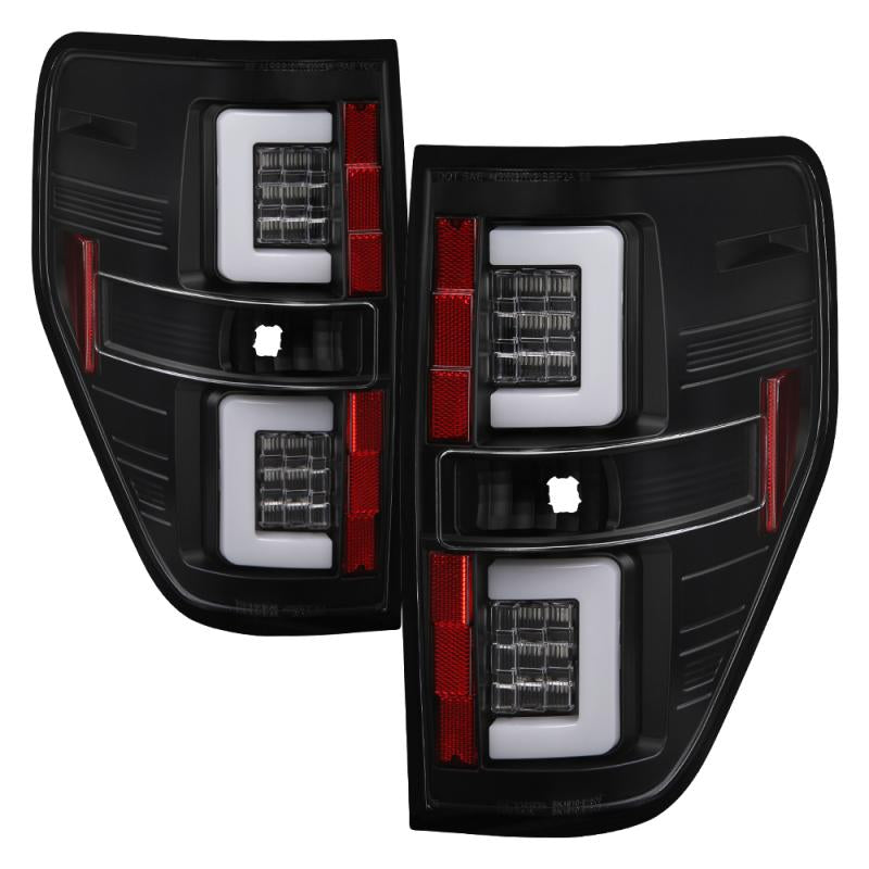 Spyder 09-14 Ford F150 V2 Light Bar LED Tail Lights - Black (ALT-YD-FF15009V2-LBLED-BK) 5084200 Main Image