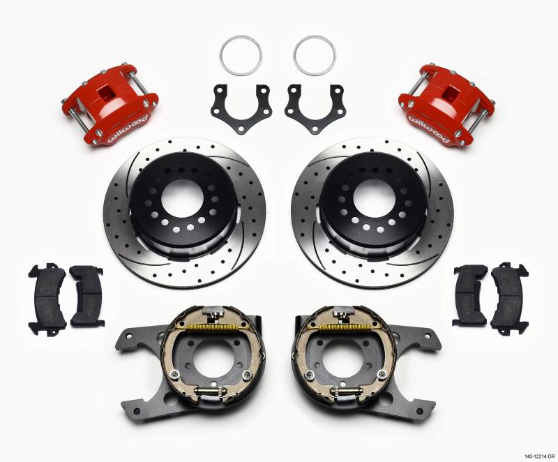 Wilwood D154 P/S P-B Kit Drilled-Red Mopar/Dana 2.36in Off w/Snap Ring Brng 140-12214-DR Main Image