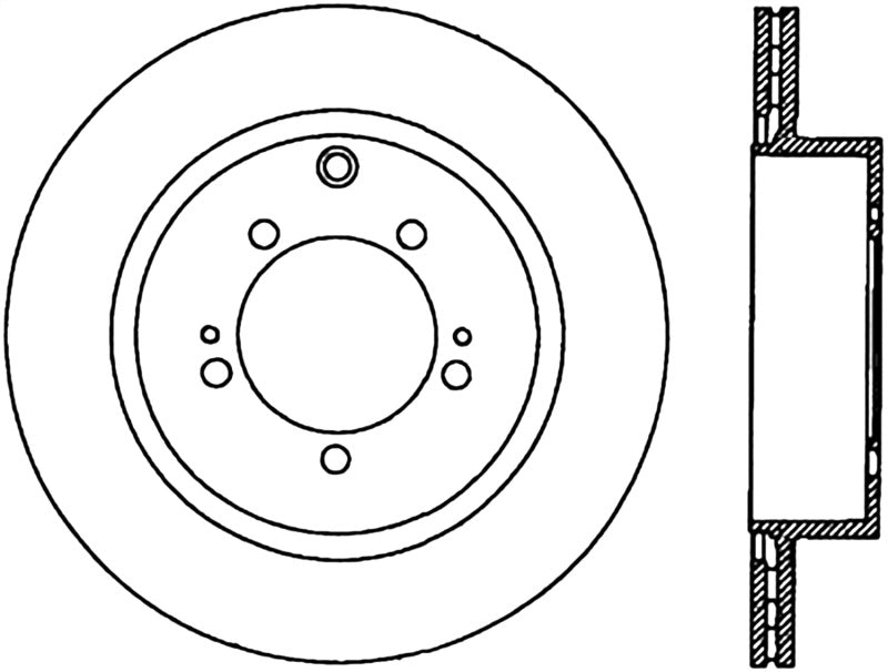 StopTech Sport Cross Drilled Brake Rotor; Rear Right