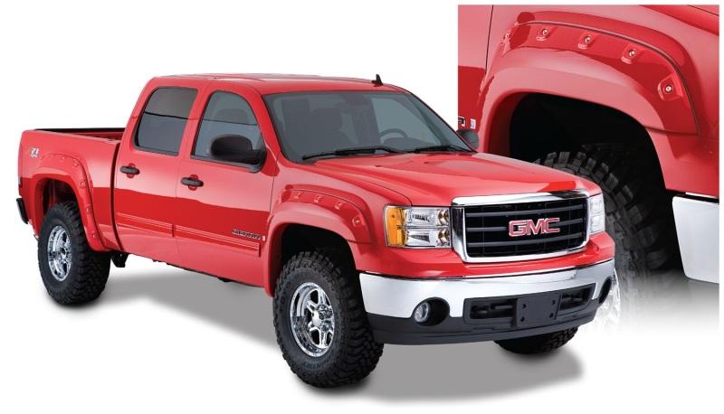 Bushwacker 07-14 GMC Sierra 2500 HD Fleetside Cutout Style Flares 4pc 78.7/97.6in Bed - Black 40947-02 Main Image