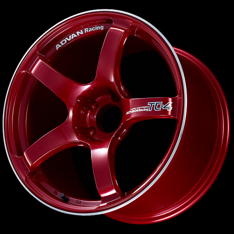 Advan TC4 18x9 +25 5-114.3 Racing Candy Red and Ring Wheel YAD8I25ECRR