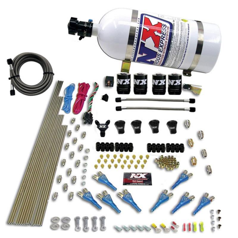 Nitrous Express Pro-Shk/Gas 4 Solenoids Nitrous Kit (200-600HP) w/10lb Bottle 92006-10 Main Image