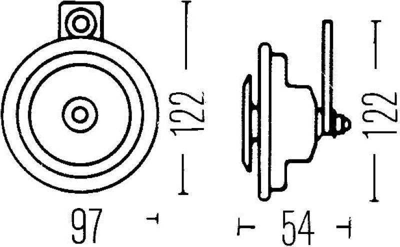 Hella Sharptone Horn Kit 12V 415/350Hz Yellow (3BB922000731 = H31000001) (Min Qty 360) H31000001 Main Image