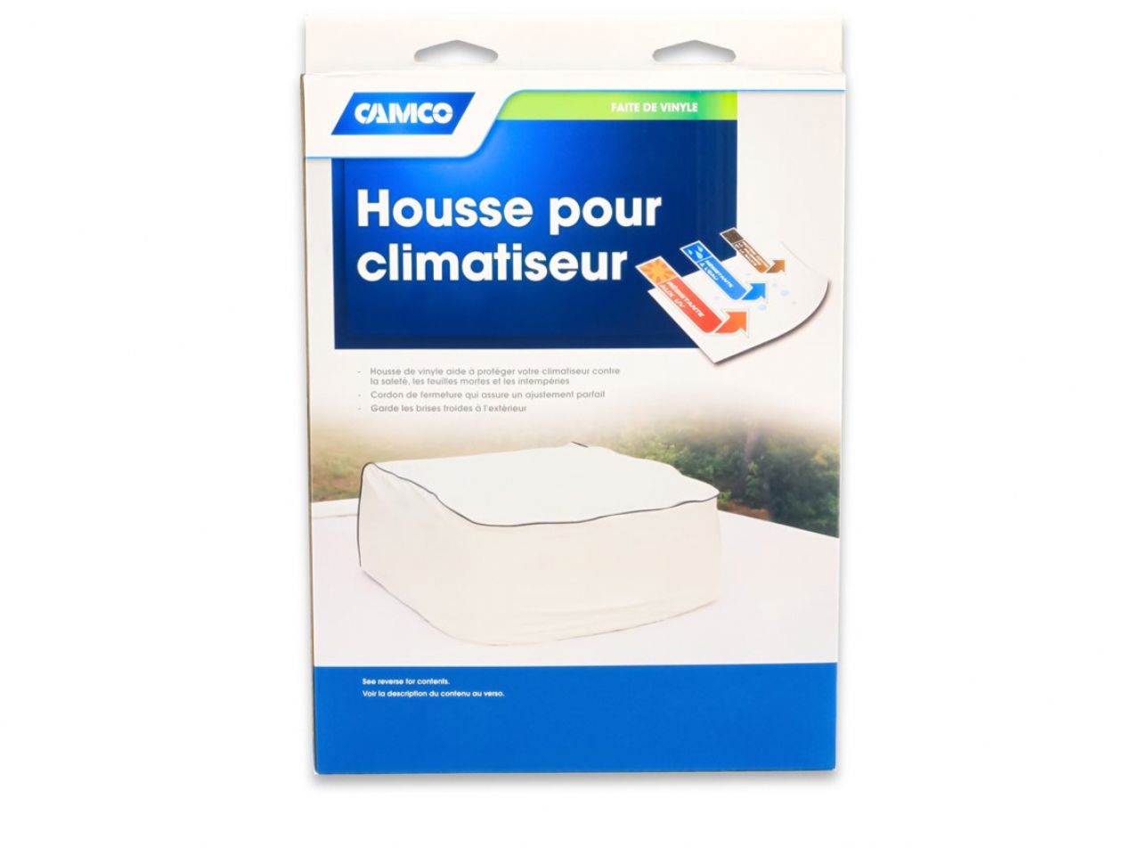 Camco AC Cover - Vinyl, Arctic White Dometic Brisk II Bilingual