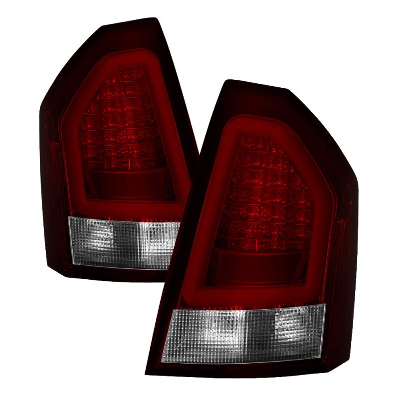 Spyder Chrysler 300 05-07 V2 Light Bar LED Tail Lights - Red Clear ALT-YD-CHR305V2-LED-RC 5083333 Main Image