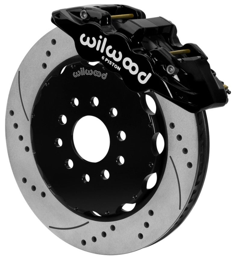 Wilwood AERO6 Front Big Brake Kit 14.00in Drilled Black Rotor - 97-13 Chevrolet Corvette C5/C6/Z06 140-15705-D