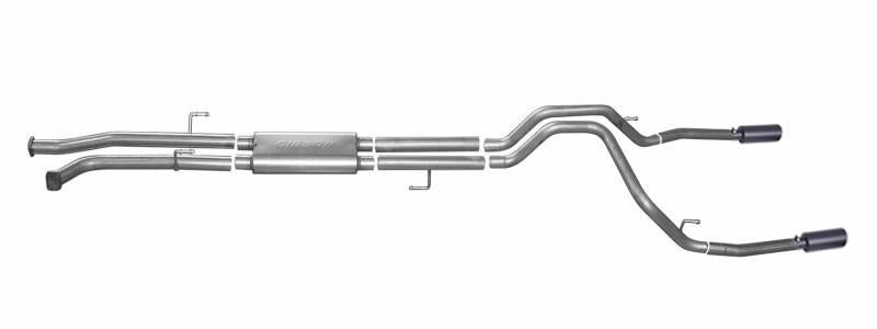 Gibson 08-13 Toyota Tundra Base 5.7L 2.5in Cat-Back Dual Split Exhaust - Black Elite 67402B Main Image